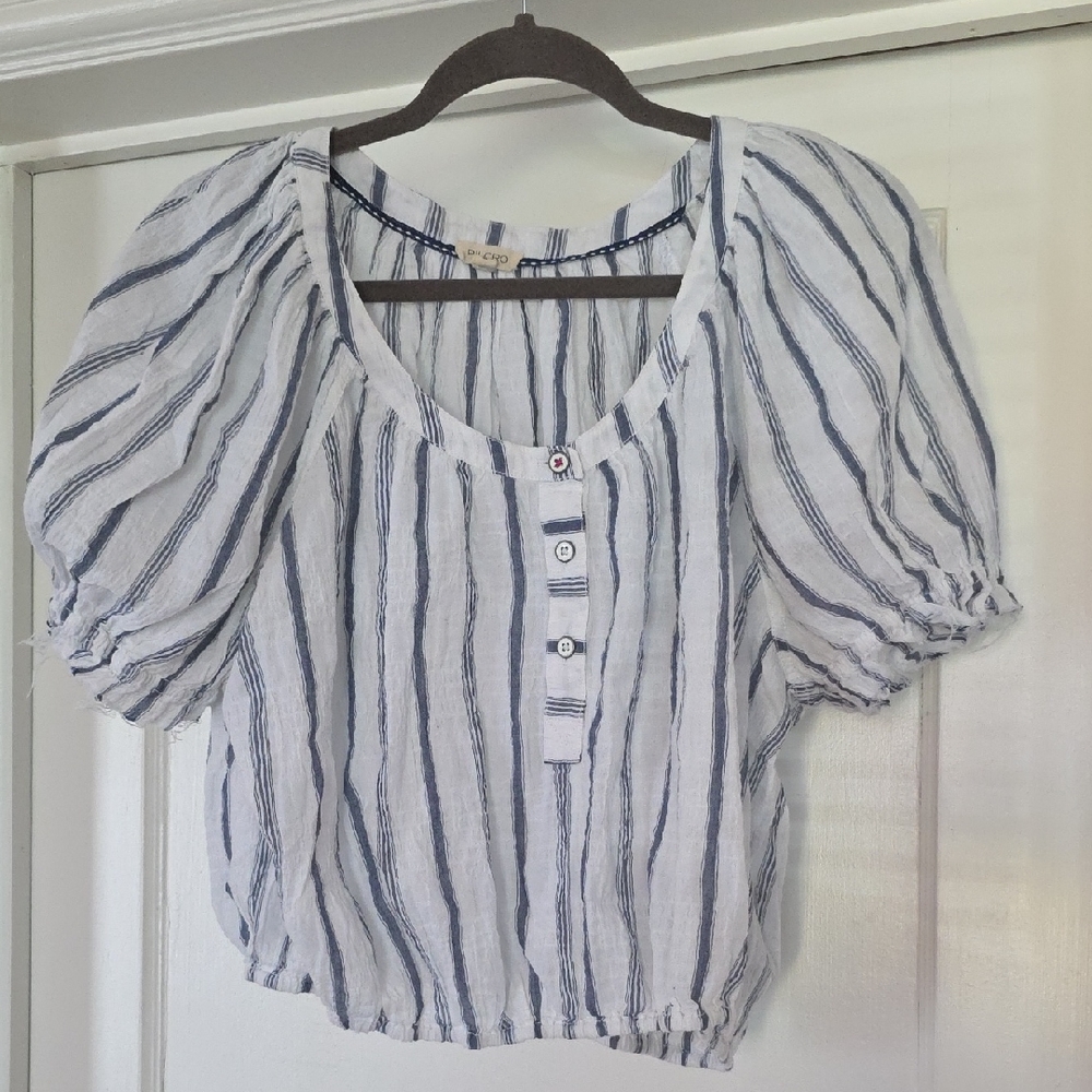 Anthropologie Pilcro Puff Sleeve Blouse, SZ Large